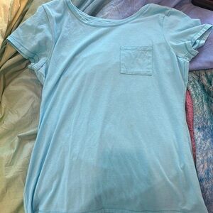 I am selling a light blue Hanes shirt that is comfortable and hardly worn.